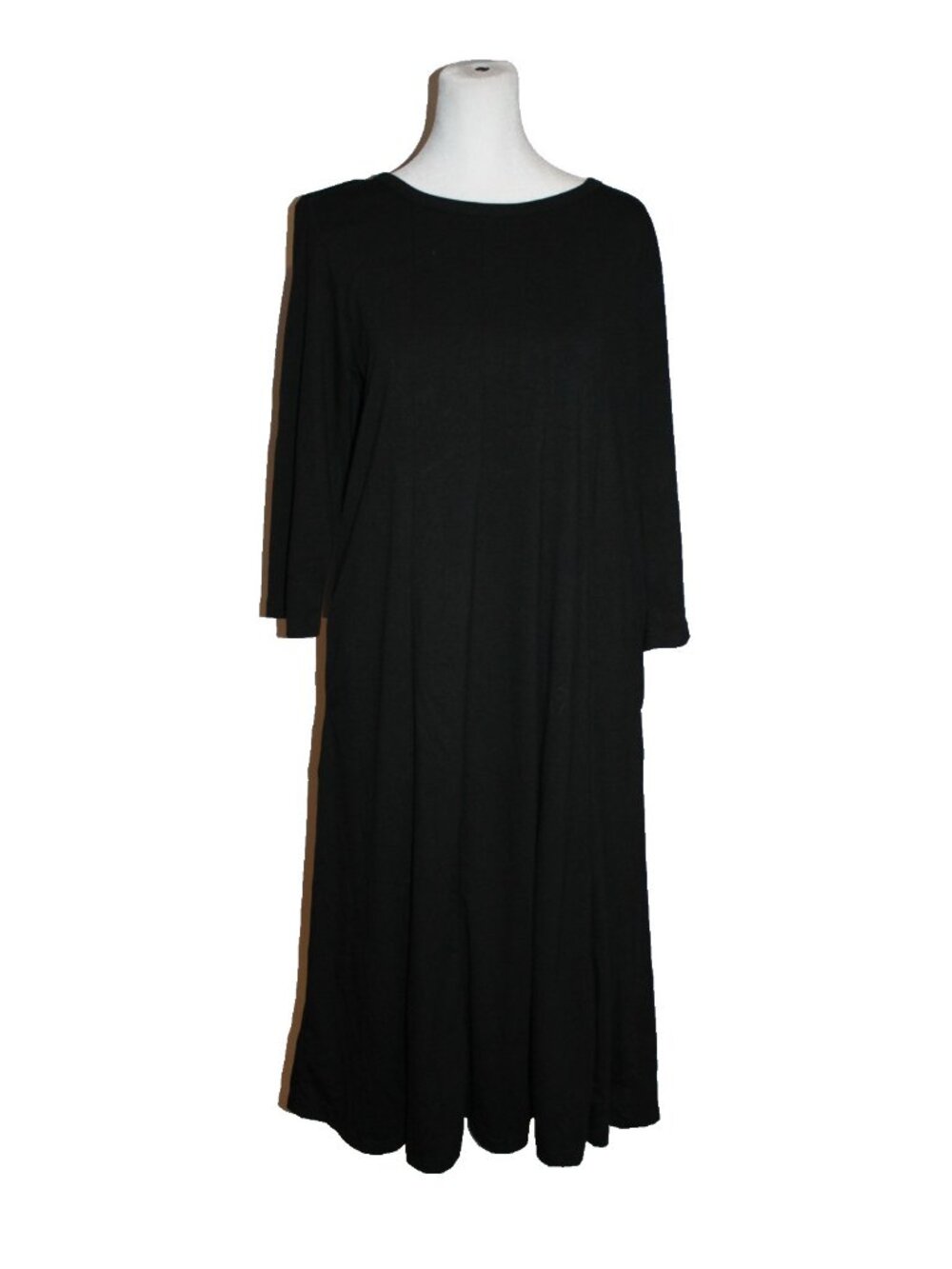 NWT Hotouch Soft Flowy Black Midi Dress W/ Pockets Size XL NEW